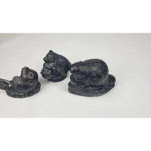 The Wolf Sculptures A Wolf Beaver Bear Cubs Handmade Figurine Carvings